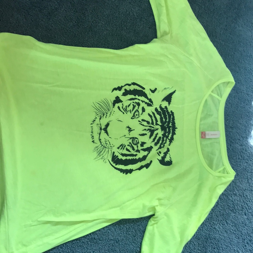 Neon Green/Yellow Tiger Long Sleeve Shirt